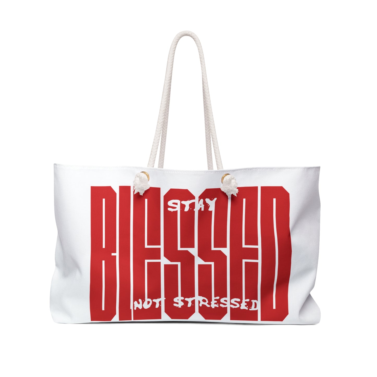 Blessed & Faith Weekender Bag - Stay Blessed Not Stressed, perfect for Travel & Faithful Souls