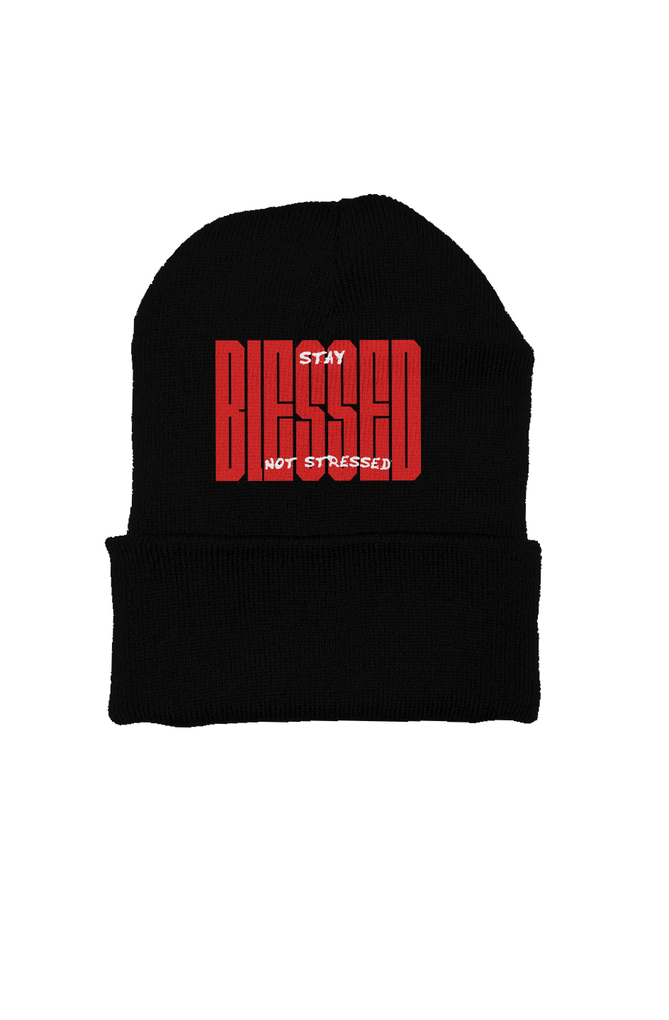 Que unisex black beanie